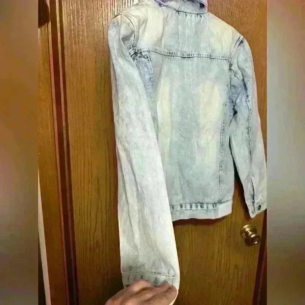 Southpole Denim Jacket Men's Size Medium Acid Wash Sherpa Lined Trucker 90s Y2K - Picture 4 of 9